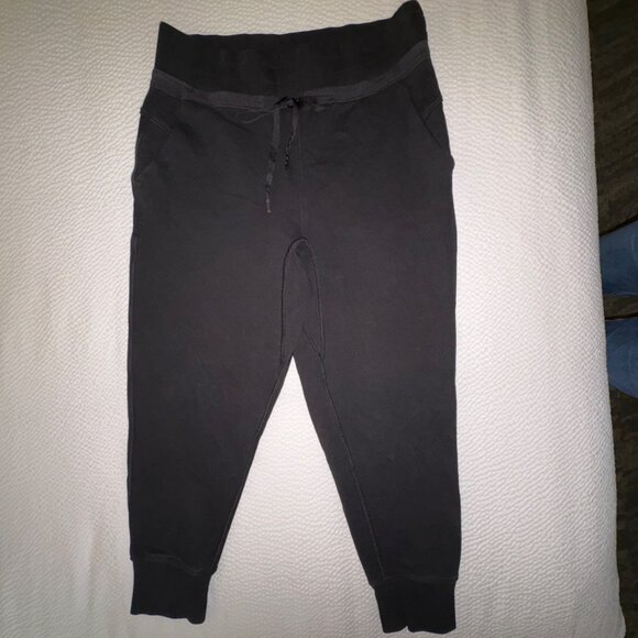 Lululemon Press Pause Jogger II Pants 25.5" Black Cotton Terry Activewear 8 - Picture 2 of 10